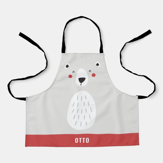 Der sonnige niedliche Eisbär personalisiert Schürze (Vorderseite)