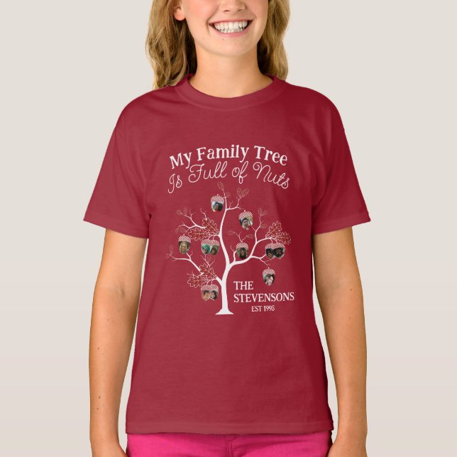 Der sonnige Red Picture Family Tree ist voller Nut T-Shirt (Vorderseite)