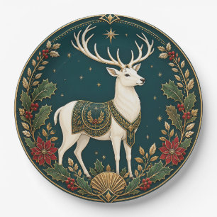 Der souveräne Hirsch des Winters Pappteller