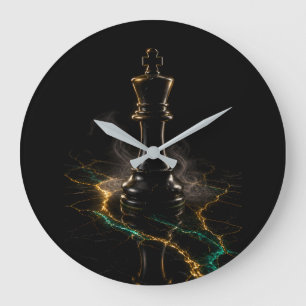 Der Sovereign Luxus-Dunkel-Schachkönig-Acryl Große Wanduhr