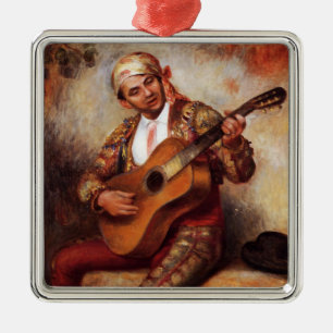 Der spanische Gitarrist (von Pierre-August Renoir) Ornament Aus Metall