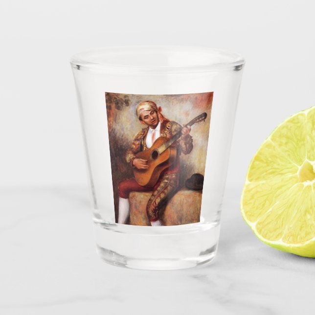 Der spanische Gitarrist (von Pierre-August Renoir) Schnapsglas (Vorderseite)