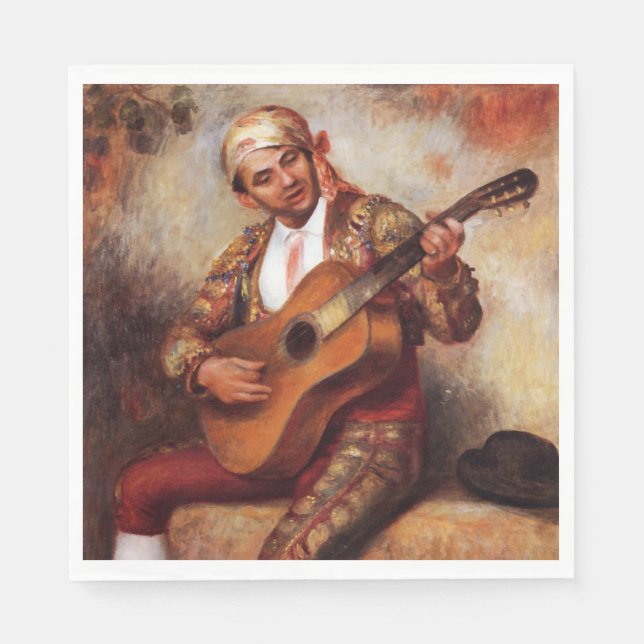 Der spanische Gitarrist (von Pierre-August Renoir) Serviette (Vorderseite)