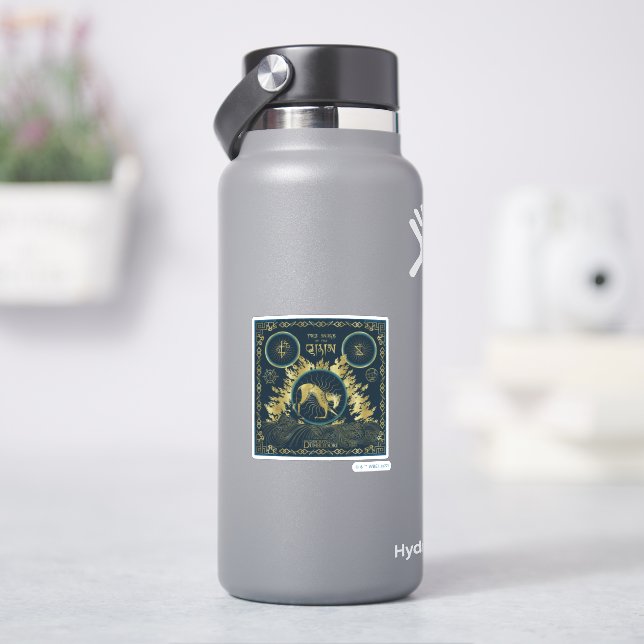 Der Spaziergang durch das goldene Qilin-Wasserband Aufkleber (HydroFlask)