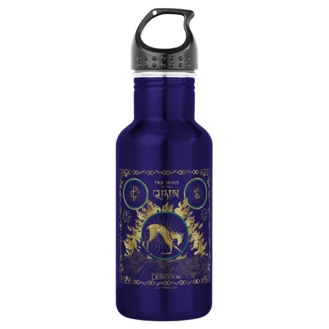 Der Spaziergang durch das goldene Qilin-Wasserband Edelstahlflasche (Vorderseite)