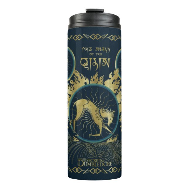 Der Spaziergang durch das goldene Qilin-Wasserband Thermosbecher (Vorderseite)