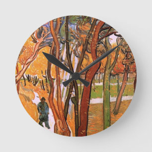 Der Spaziergang: Fallende Blätter von Vincent van  Runde Wanduhr