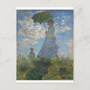 Der Spaziergang, Frau mit Sonnenschirm (1875) Postkarte