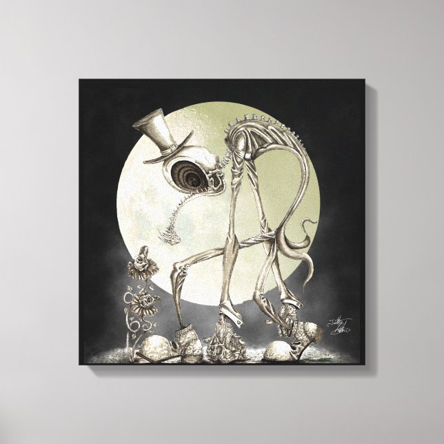 Der Spaziergang (mit dem Mond) Leinwanddruck (Vorderseite)