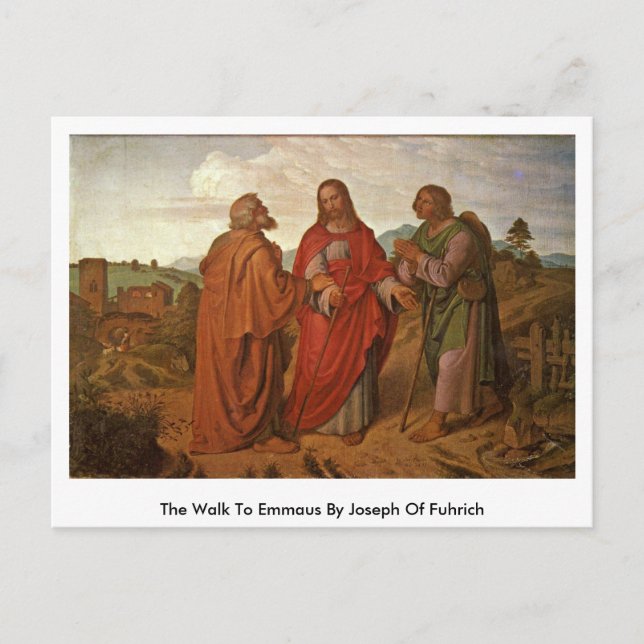 Der Spaziergang von Joseph von Fuhrich nach Emmaus Postkarte (Vorderseite)