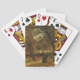 Der Spaziergänger unter Herbstlaub von Vincent van Spielkarten