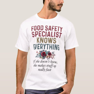 Der Spezialist für Lebensmittelsicherheit weiß a T-Shirt