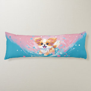 Der spielerische Papillon Pup: Splash of Pink and  Seitenschläferkissen