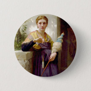 Der Spinner, William-Adolphe Bouguereau Button