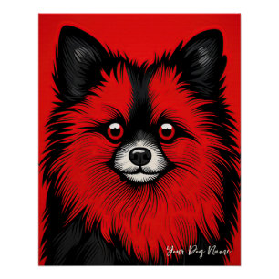 Der Spitz Hund, rot und schwarz 004 - Ulises Dal Poster