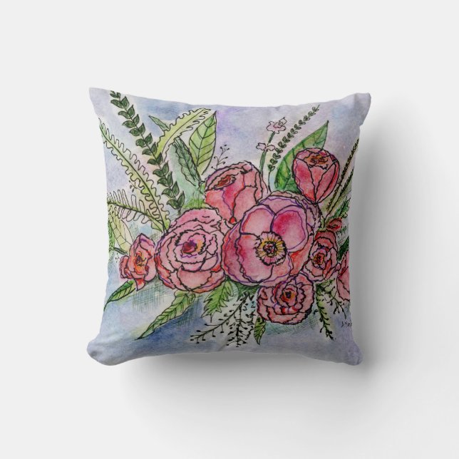 Der Splendor der Rose auf einem Throw Kissen (Vorderseite)