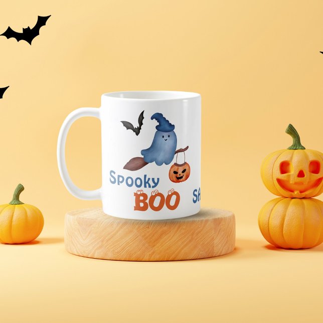 Der Spooky Boo Trick oder Treat Halloween Kaffeetasse (Von Creator hochgeladen)