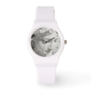 Der sportliche weiße schöne Marmorierungengel *~ Armbanduhr
