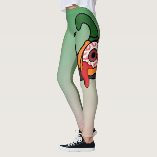 Der spöttische Blutschuss Kürbis Leggings (Links)