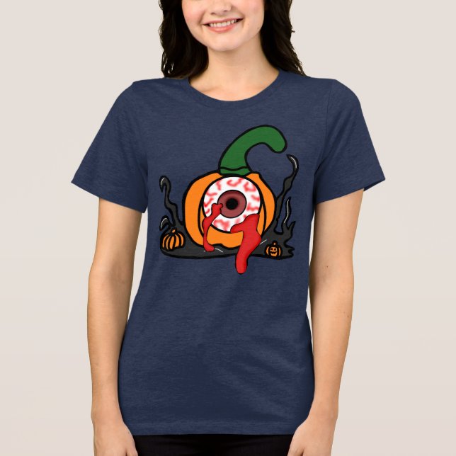 Der spöttische Blutschuss Kürbis Tri-Blend Shirt (Vorderseite)