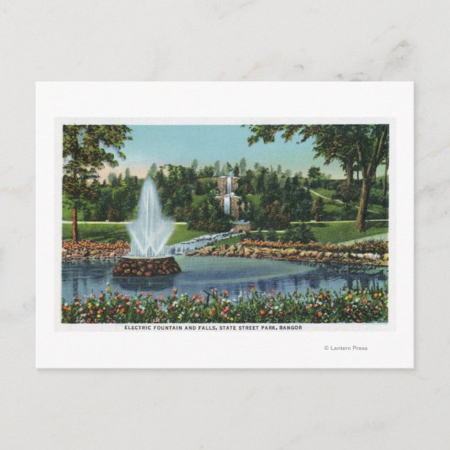 Der Springbrunnen und die Wasserfälle Postkarte (Vorderseite)