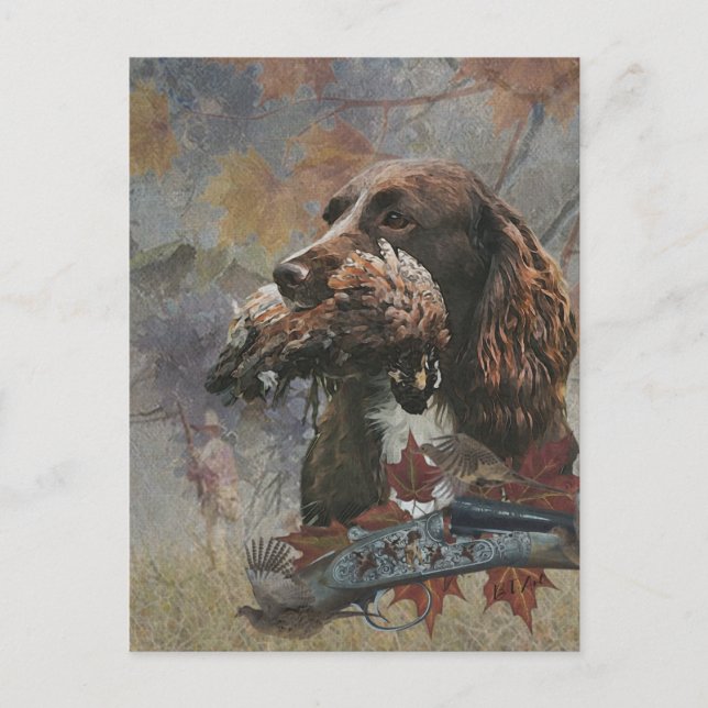 Der Sprocker Spanier, Gun Dog Art Feiertagspostkarte (Vorderseite)