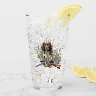 Der Sprocker Spanier, Gun dog art Glass Glas