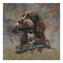 Der Sprocker Spanier, Gun Dog Art Poster