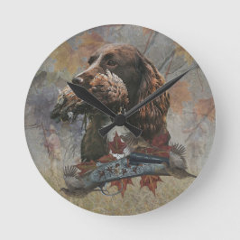 Der Sprocker Spanier, Gun Dog Art Runde Wanduhr