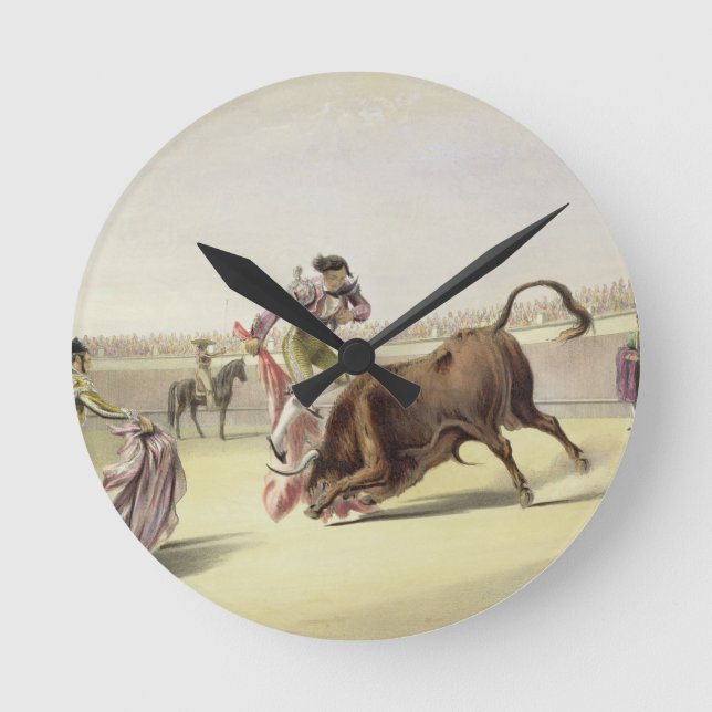 Der Sprung oder das Salta Tras Cuernos, 1865 Runde Wanduhr (Vorderseite)