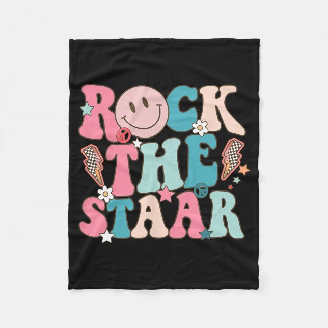 Der Staar Test Day Retro Groovy Teacher St. Fleecedecke (Vorderseite)