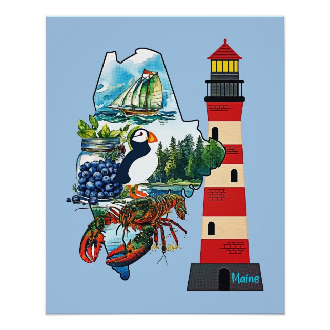 Der Staat von Maine Poster (Vorderseite)