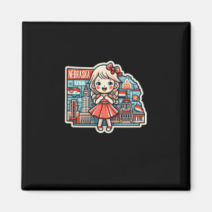 Der Staat von Nebraska in den USA1 Magnet