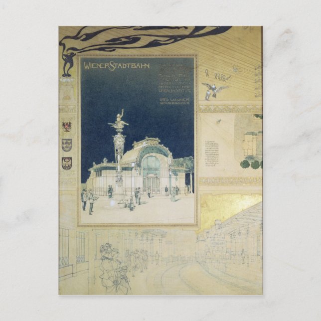 Der Stadtbahn-Pavillon von Wien Postkarte (Vorderseite)