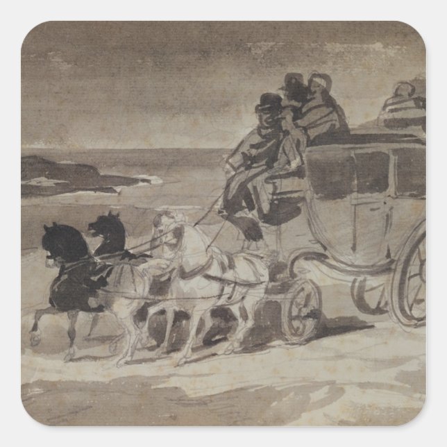 Der Stagecoach Quadratischer Aufkleber (Vorderseite)