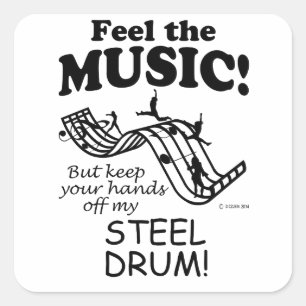 Der Stahltrommel spürt die Musik Quadratischer Aufkleber
