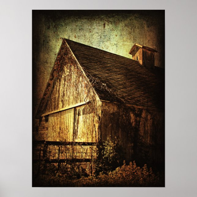 Der Stall im Herbst Poster (Vorne)