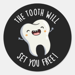 Der Stand Set Ihnen kostenlose Dentalpuppe Dark BG Runder Aufkleber