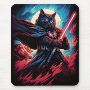 Der Stardust-Samurai   Kosmischer Katzenkrieger Mousepad