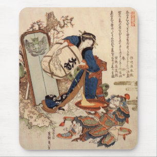 Der starke Oi Pouring Sake von Hokusai Mouse Pad Mousepad