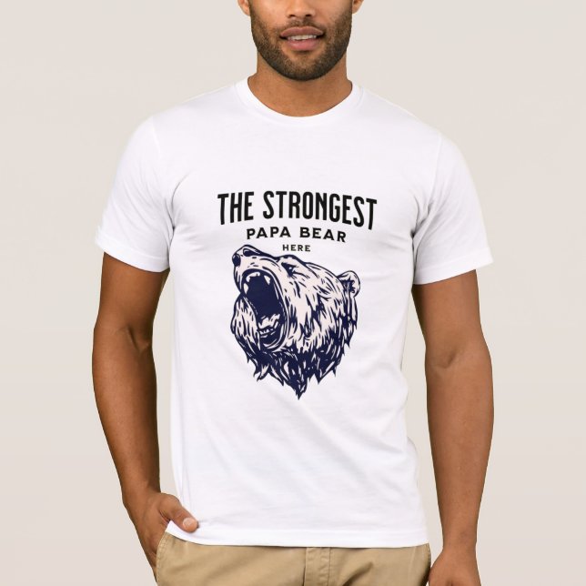 Der stärkste Papa-Bär, Vatertag personalisieren T-Shirt (Vorderseite)