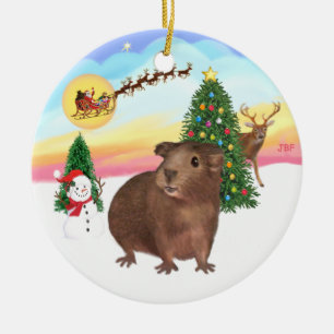 Der Start - Braunes Meerschweinchen #3 Keramikornament