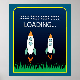 Der Startspass für die Rakete ist gefüllt, farbenf Poster