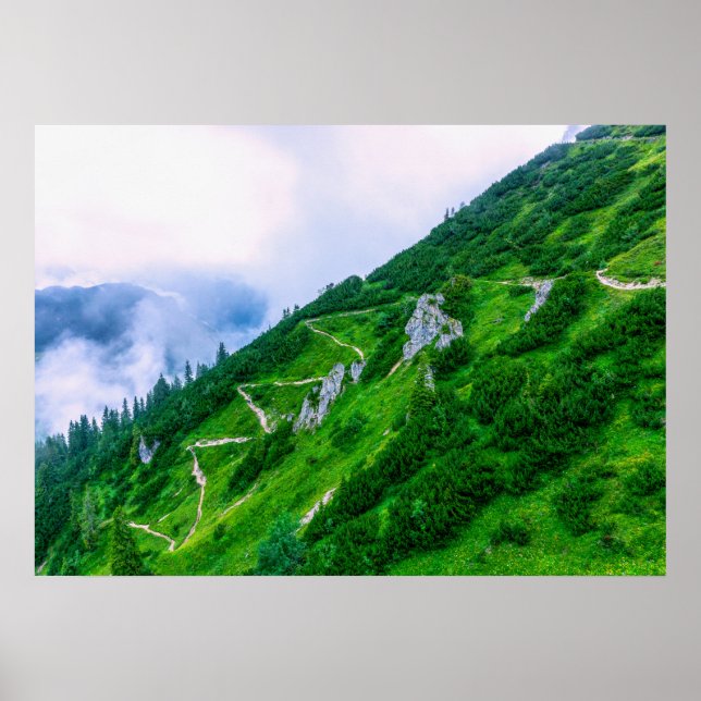 Der steile Weg auf dem Berg Poster (Vorne)