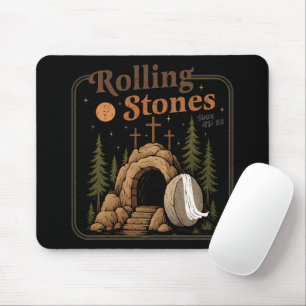 Der Stein wurde weggeworfen, um zu Ostern zu werde Mousepad