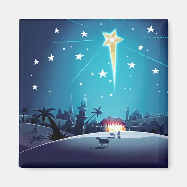 Der Stern von Bethlehem. Weihnachtsgeschenk Magnet (Vorne)