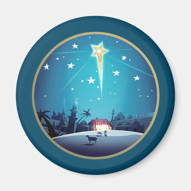 Der Stern von Bethlehem. Weihnachtsmagnete Magnet (Vorne)