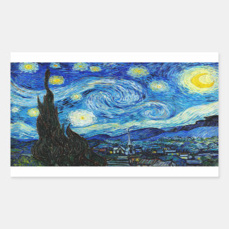 Der Sternenhimmel - Van Gogh Rechteckiger Aufkleber