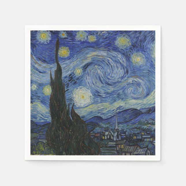 Der Sternennacht, Ölgemälde, Vincent Van Gogh Serviette (Vorderseite)