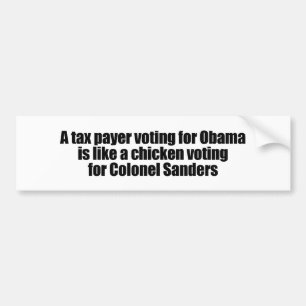 Der Steuerzahler, der für Obama wählt, ist wie e Autoaufkleber